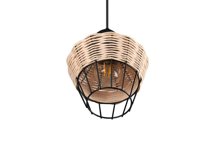 Lampada a Sospensione da Interno Attacco E27 in Tessuto Naturale