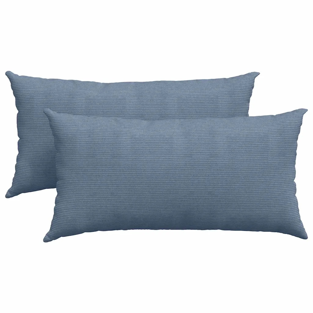Cuscini da Divano 2 pcs Blu 80 x 40 cm Tessuto in Cords
