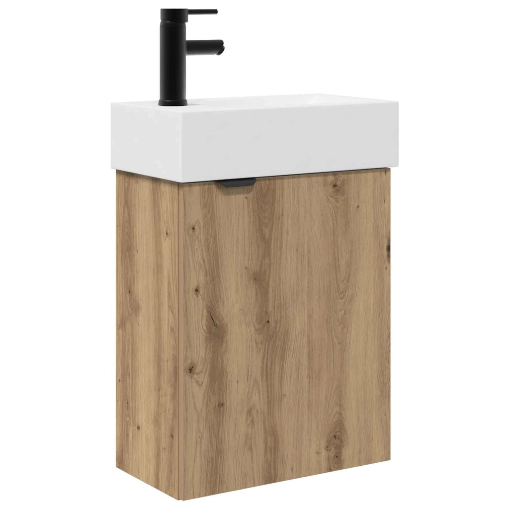 Mobile bagno con rubinetto Rovere Artigianale