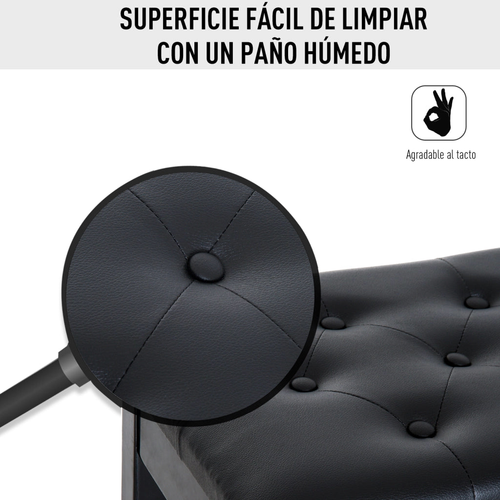 Sgabello da Pianoforte con Sgabelo Imbottito e Sottosella ¨C zephmum ¨C 76x36x50 cm Nero