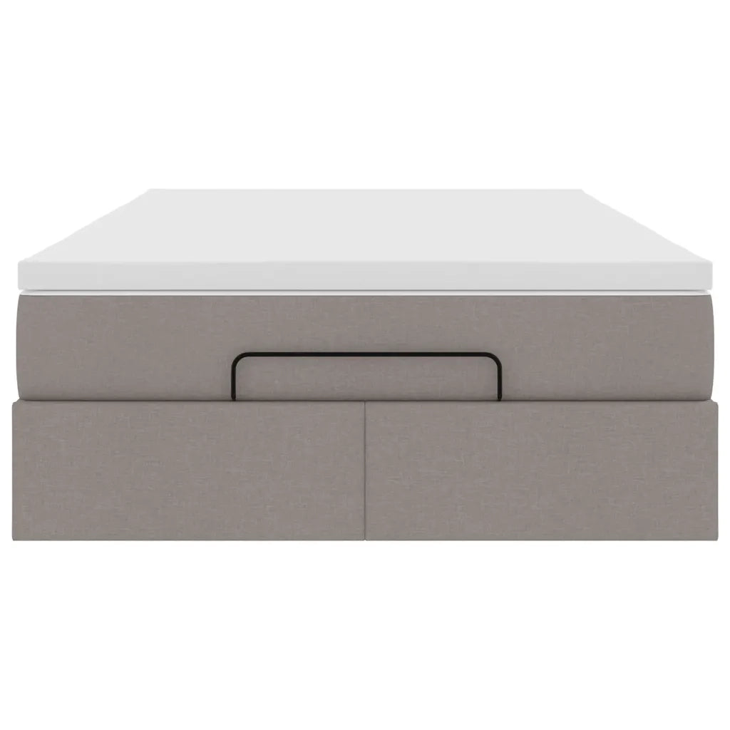 Struttura Letto Pouf con Materasso Tortora 120x190 cm Tessuto