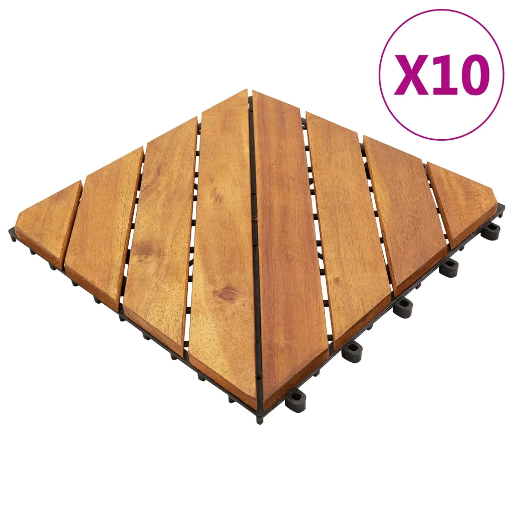 Piastrella per Decking 10 pz Marrone 30 x 30 cm CFW1752509