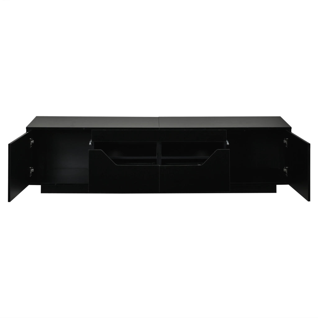Mobile porta TV nero lucido 180 cm con illuminazione regolabile