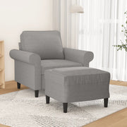 Poltrona con Poggiapiedi Grigio Chiaro 60 cm in Tessuto 3153643