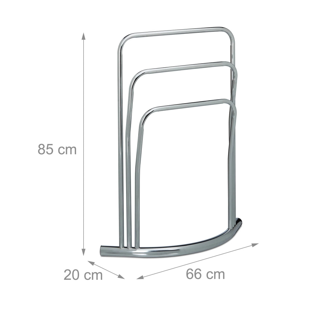 Portasciugamani da terra con 3 barre in metallo 85 cm 3213062