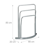 Portasciugamani da terra con 3 barre in metallo 85 cm 3213062