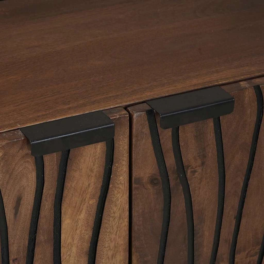 Credenza funzionale rettangolare contenitore 60 x 33 x 75 cm soggiorno in stile rustico in legno marrone 02_0057787
