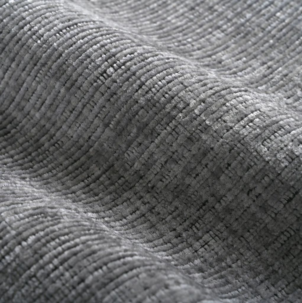 Divano a U in ciniglia grigio con vano contenitore, 280x137x84 cm