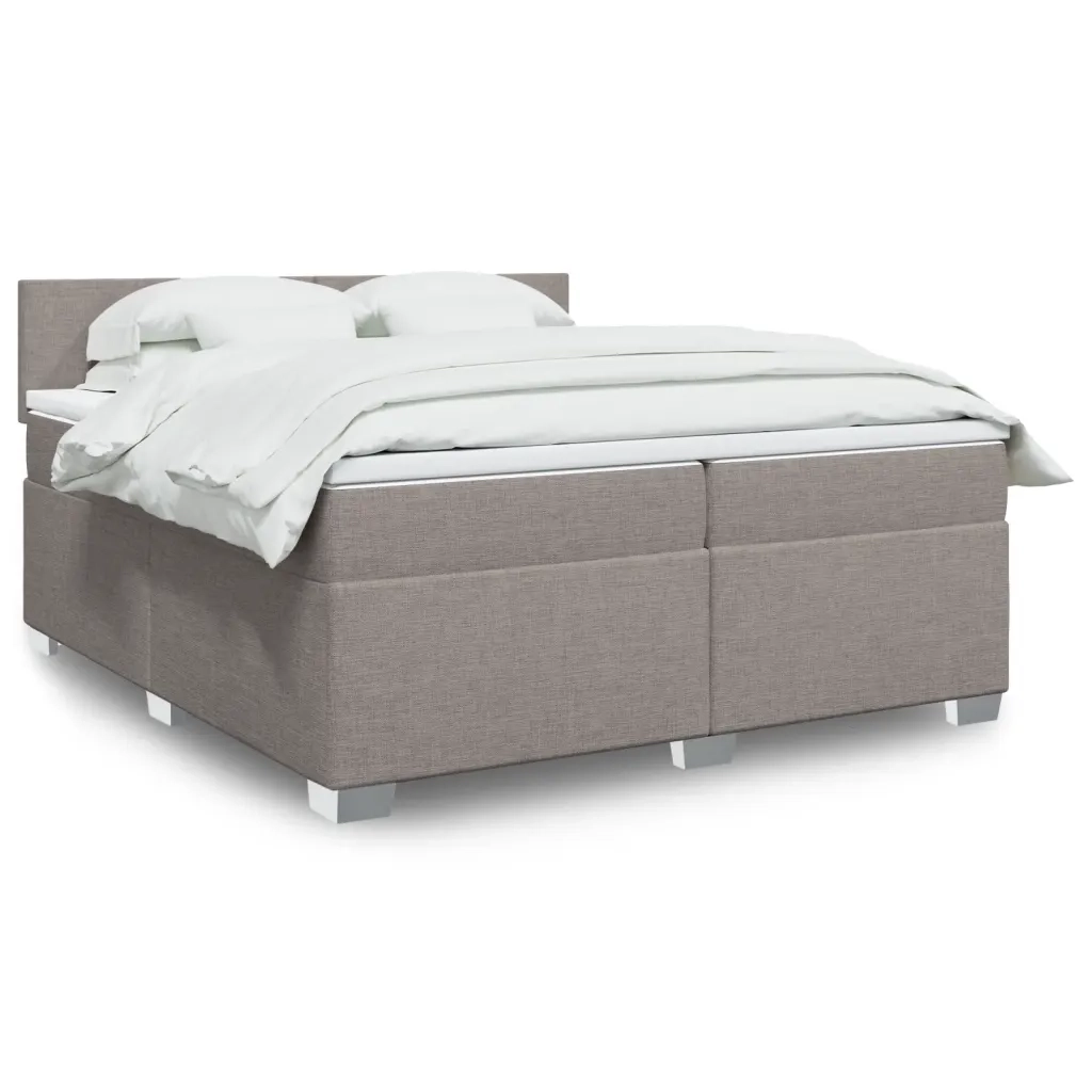 Giroletto a Molle con Materasso Tortora 200x200 cm in Tessuto 3285992