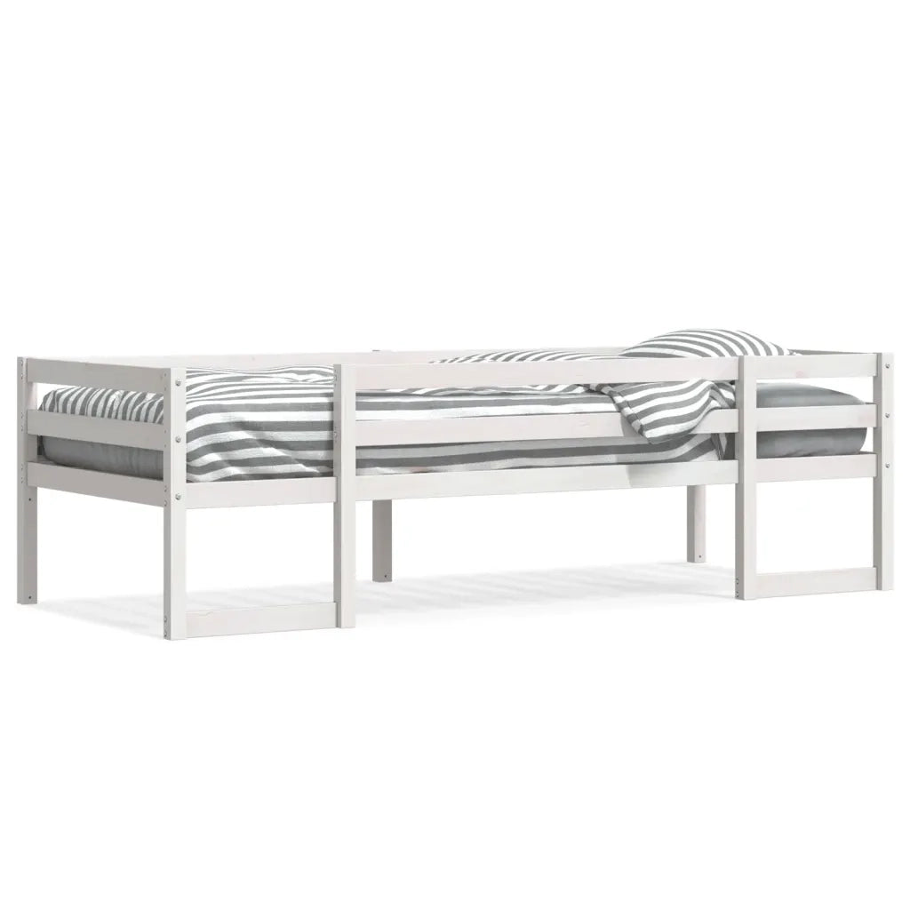 Giroletto per Bambini | Letto Infantile | Lettino Bianco 90x200cm in Legno Massello di Pino