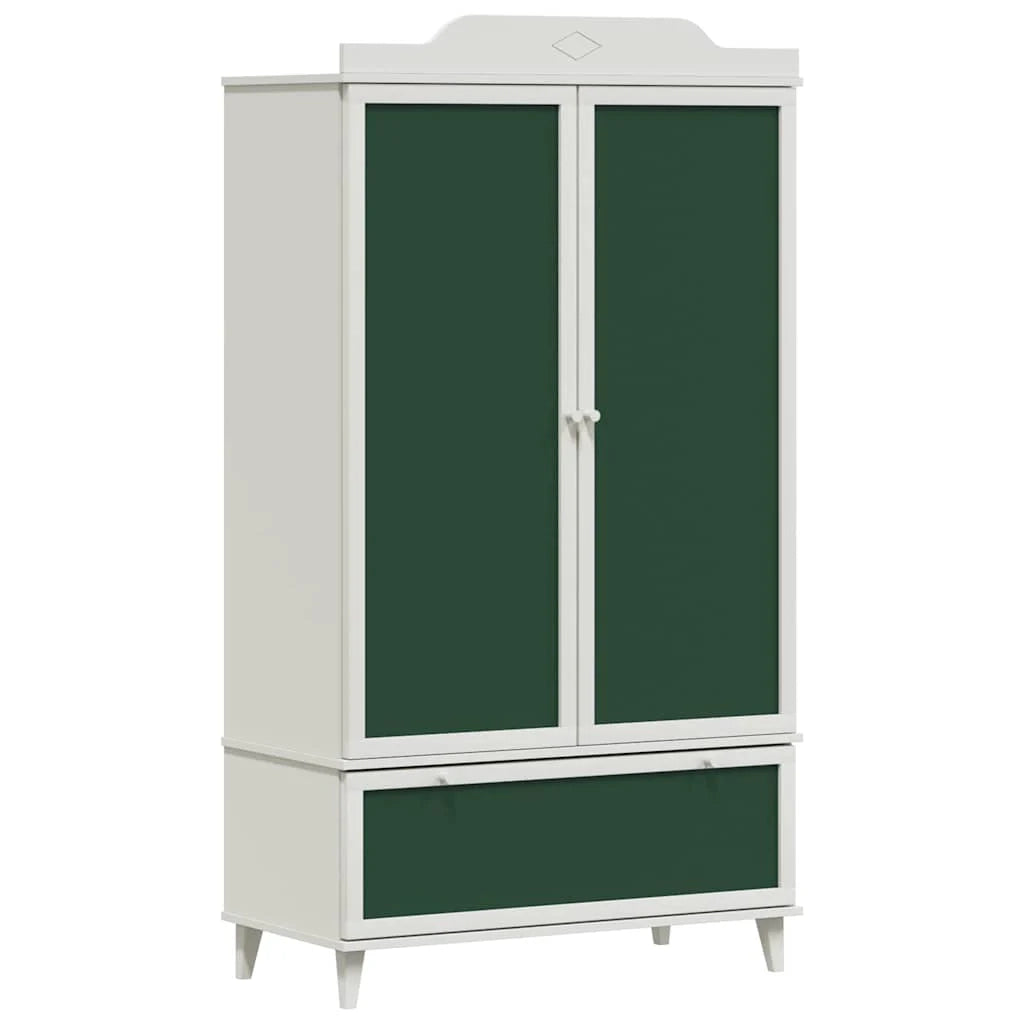 Armadio rettangolare con cassetto e anta lavagna per cameretta bambini 90 x 45 x 165 cm legno bianco 02_0058620