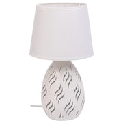 Lampada da tavolo in metallo bianco 18x18x31h