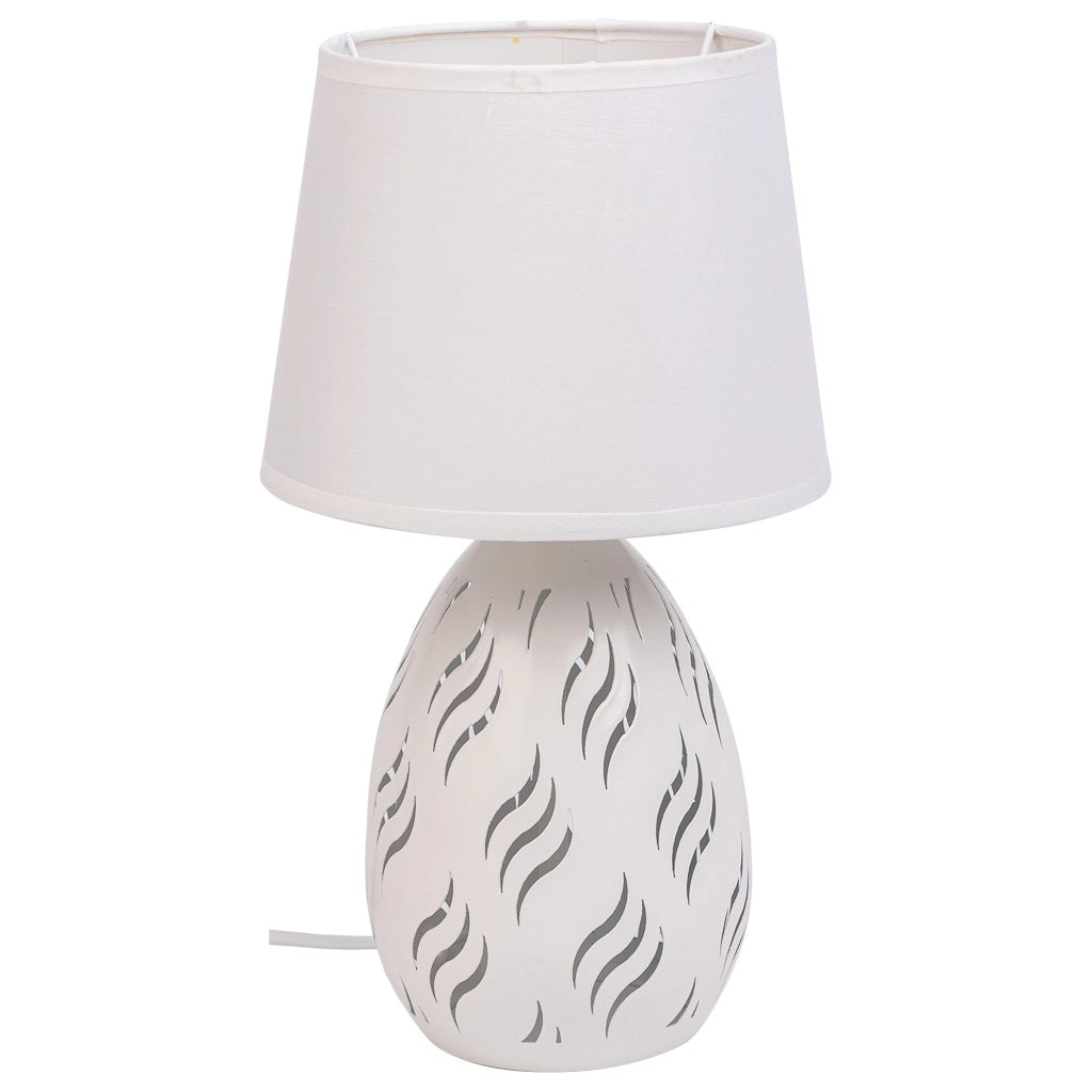 Lampada da tavolo in metallo bianco 18x18x31h