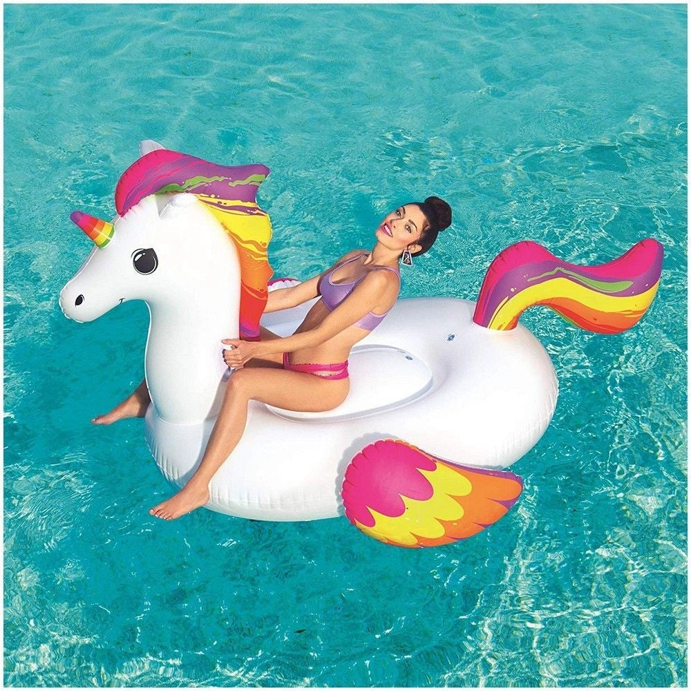 ISOLA INTEX MATERASSINO GONFIABILE UNICORNO BIANCO 287 X 193 X 165 CM