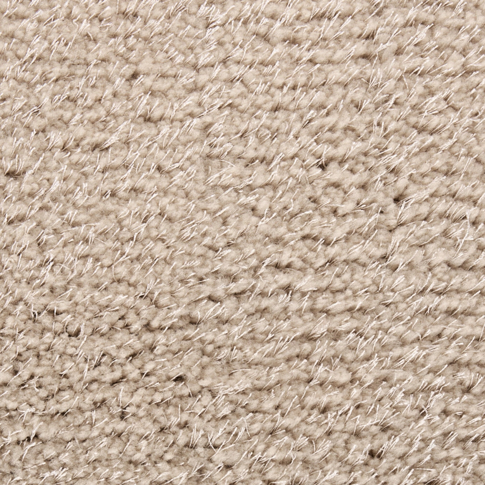 Tappeto Shaggy Beige 140 cm Moderno Tappeto Rotondo Trapuntato a Pelo Lungo