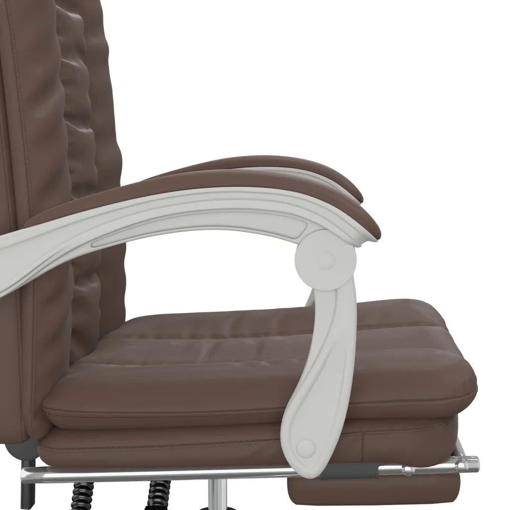 Poltrona | Sedia Relax da Ufficio Reclinabile Marrone in Similpelle