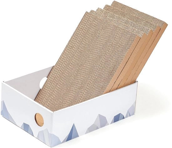 Pacco da 5 pezzi di pannello per gatto con box, pannello per gatto a doppia faccia, aperture interattive, protezione per mobili, duraturo e stabile (medium, bianco)