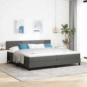Letto a molle con testiera Grigio scuro 200 x 200 cm Tessuto 3338637