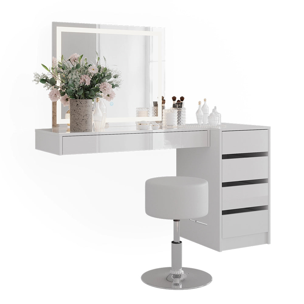 Vicco Tavolo da toeletta Bianco 100 cm 4 parti
