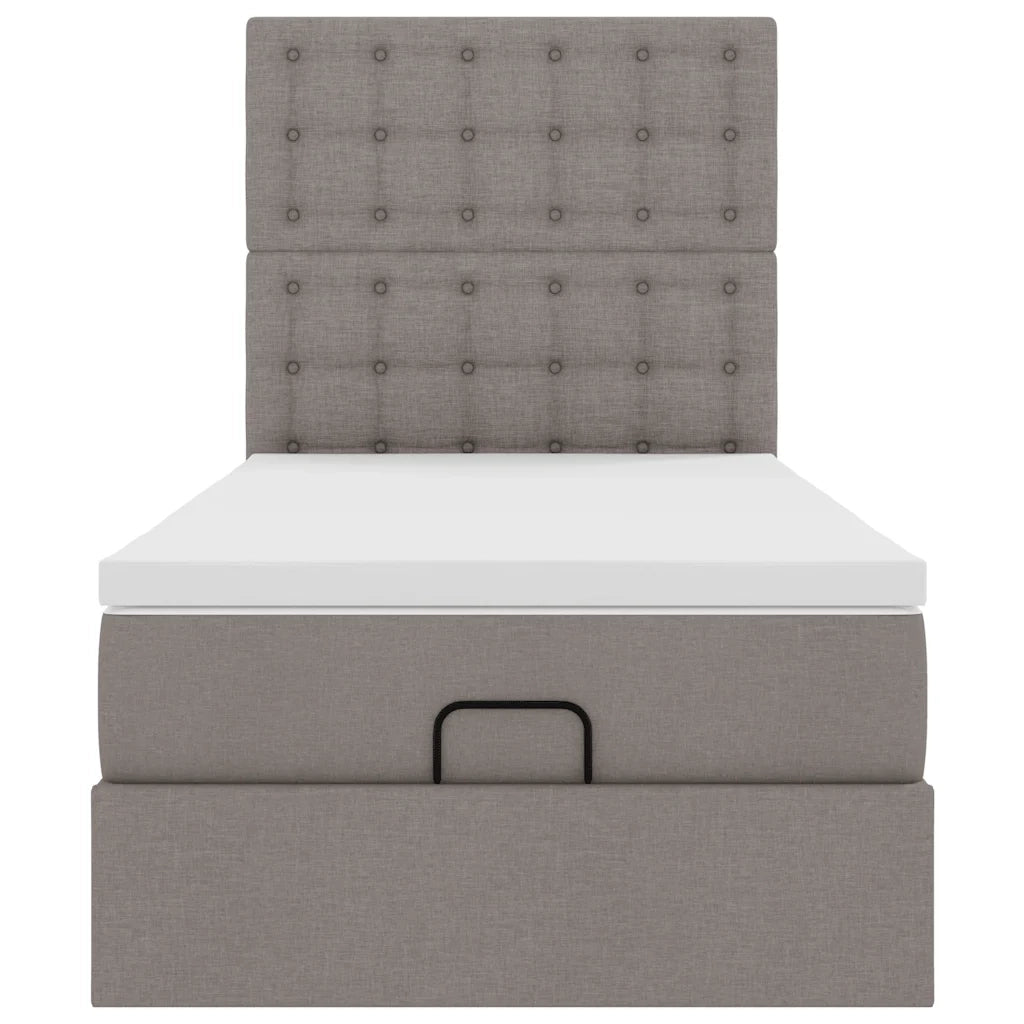 Pouf Letto con Materasso Tortora 90x200 cm in Tessuto 3313296