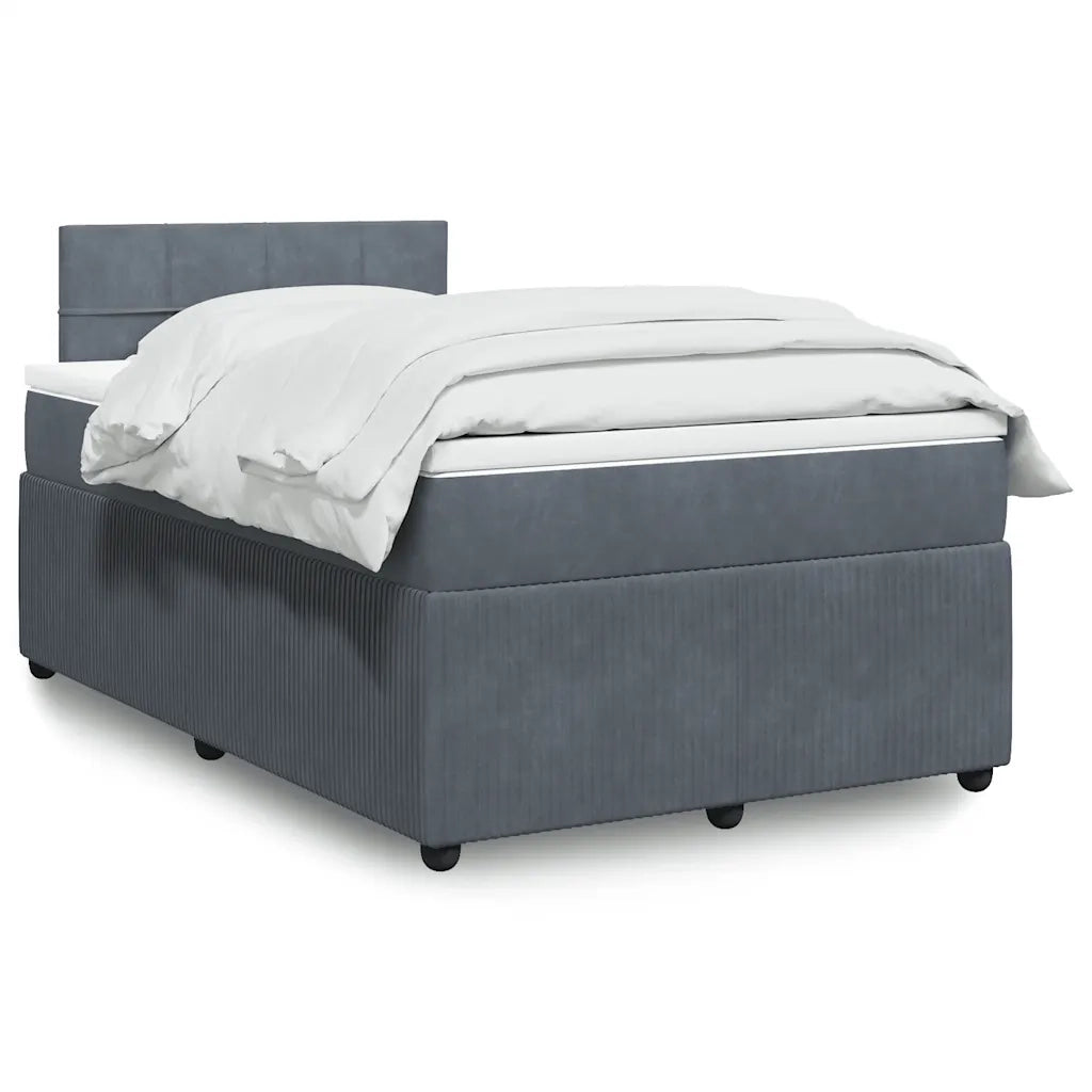 Giroletto a Molle con Materasso Grigio Scuro 120x190 cm Velluto 3287687