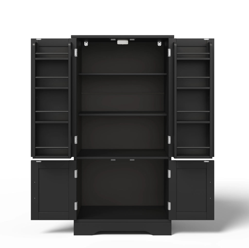 Armadio contenitore in MDF nero 120 x 60 x 40 cm con luce LED a sensore