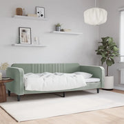 Letto da Giorno Grigio Chiaro 100x190 cm in Velluto