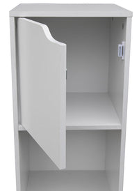 Libreria 2 Ripiani 2 Ante 30x29x120 cm in Legno Bianco