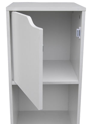 Libreria 2 Ripiani 2 Ante 30x29x120 cm in Legno Bianco
