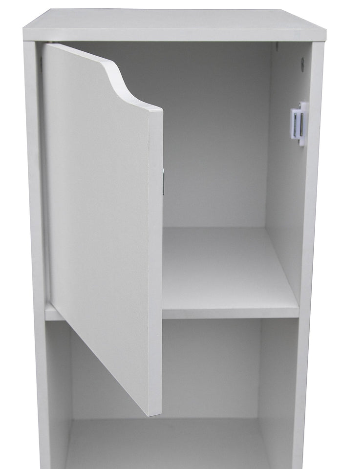 Libreria 2 Ripiani 2 Ante 30x29x120 cm in Legno Bianco