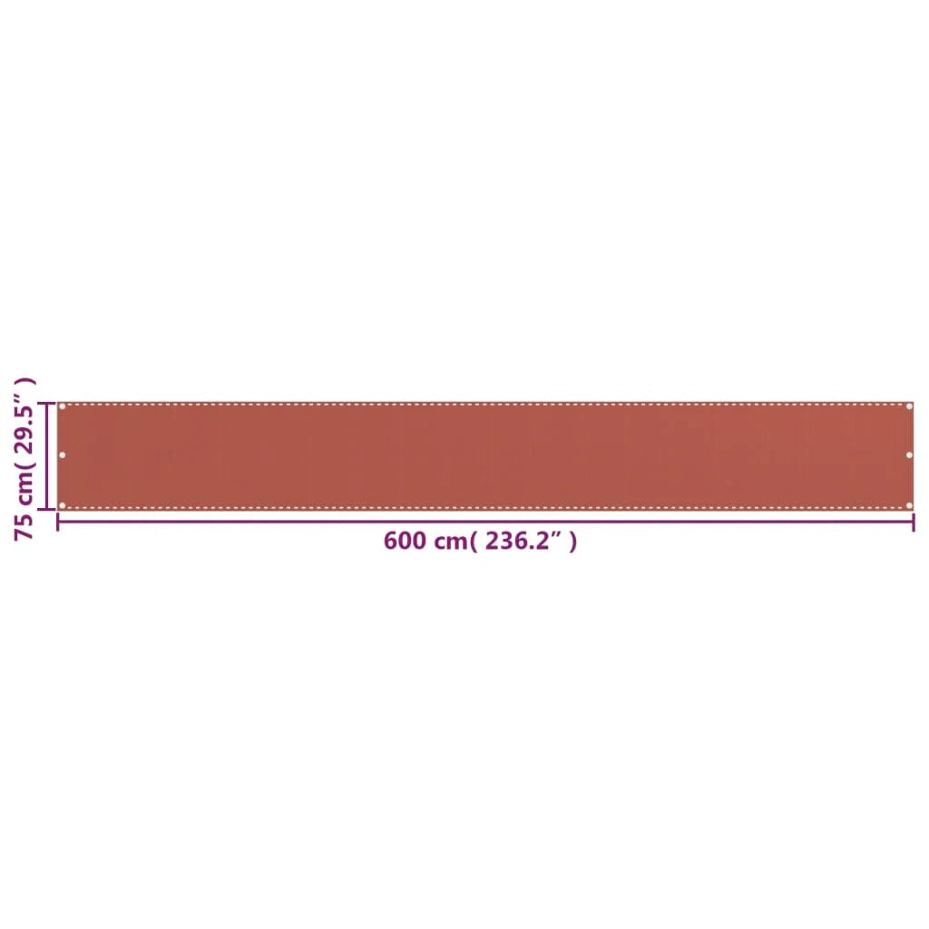 Schermo per balcone schermo per la privacy 75 x 600 cm HDPE terracotta 02_0010413