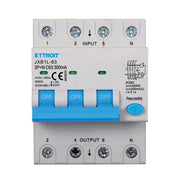 RCBO Interruttore Magnetotermico Differenziale Tipo A Curva C 3P+N 4M 6000A 300mA C63A AC 400V IP20 IEC61009-1