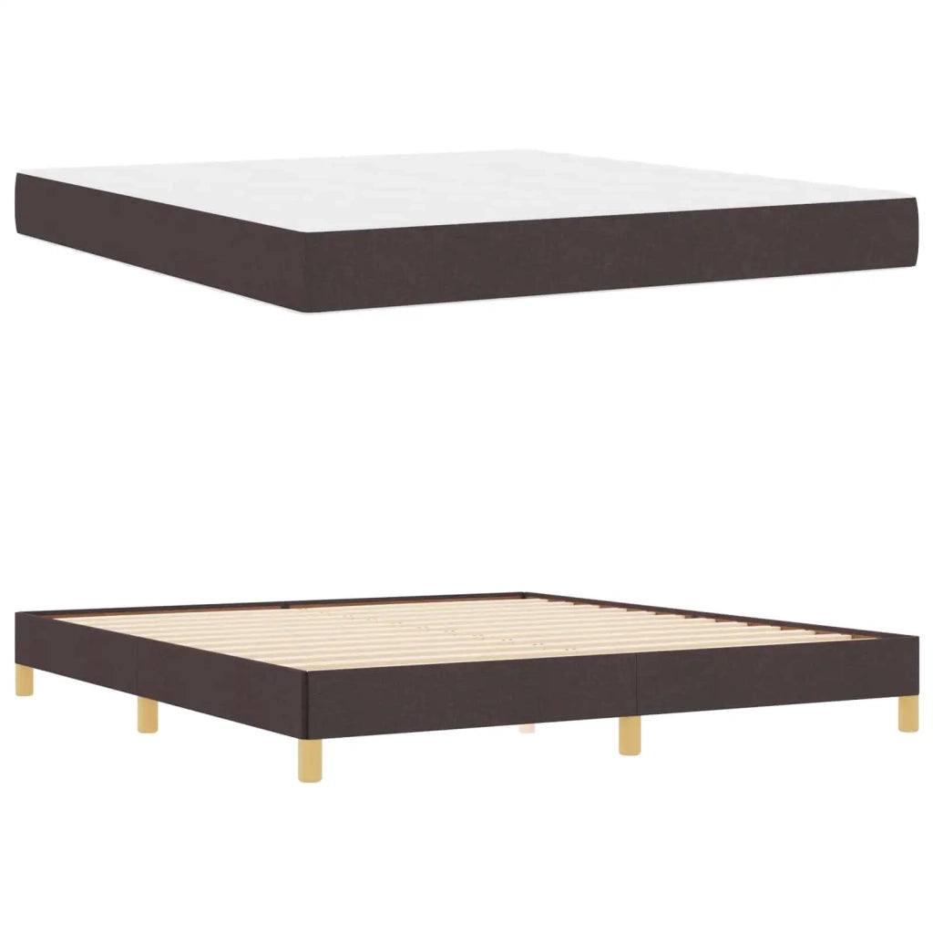 Letto a molle con materasso Marrone Scuro 180 x 200 cm Tessuto 3398587