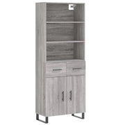 Buffet credenza cassettiera armadio mobile contenitore organizer cucina soggiorno salotto rovere Sonoma alto 69,5 x 34 x 180 cm legno ingegnerizzato grigio 02_0035583