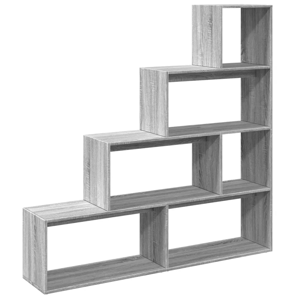 Libreria 4 Ripiani-Scaffale per Libri-Mobile di Stoccaggio Grigio Sonoma 143,5x29x143,5 cm Truciolato