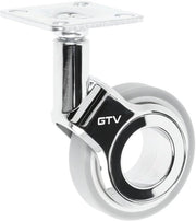 Ruote per mobili GTV - Zwenkwielen | Ruote per mobili | Senza freno | Diametro 60 mm | Realizzate in plastica e acciaio | Verniciato + grigio opaco