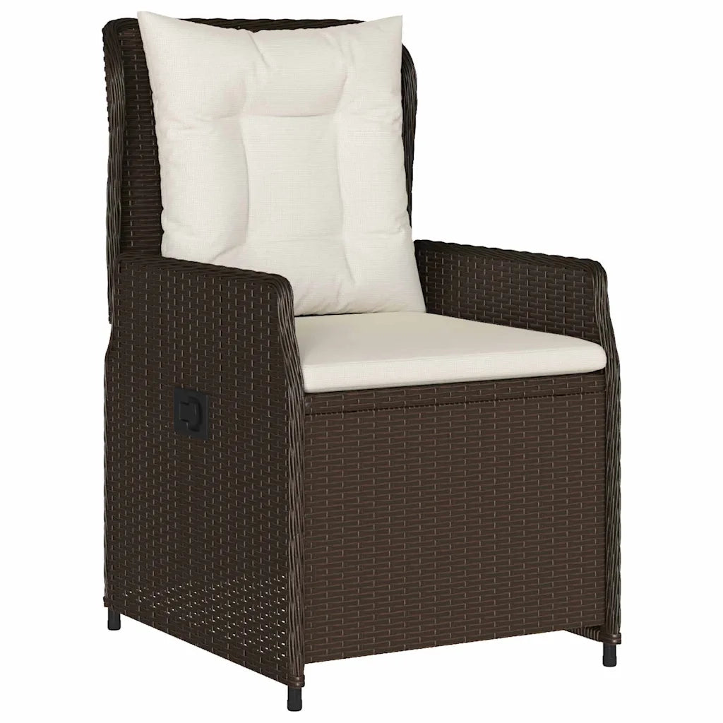 Set da Pranzo per Giardino 3 pcs Marrone polyrattan
