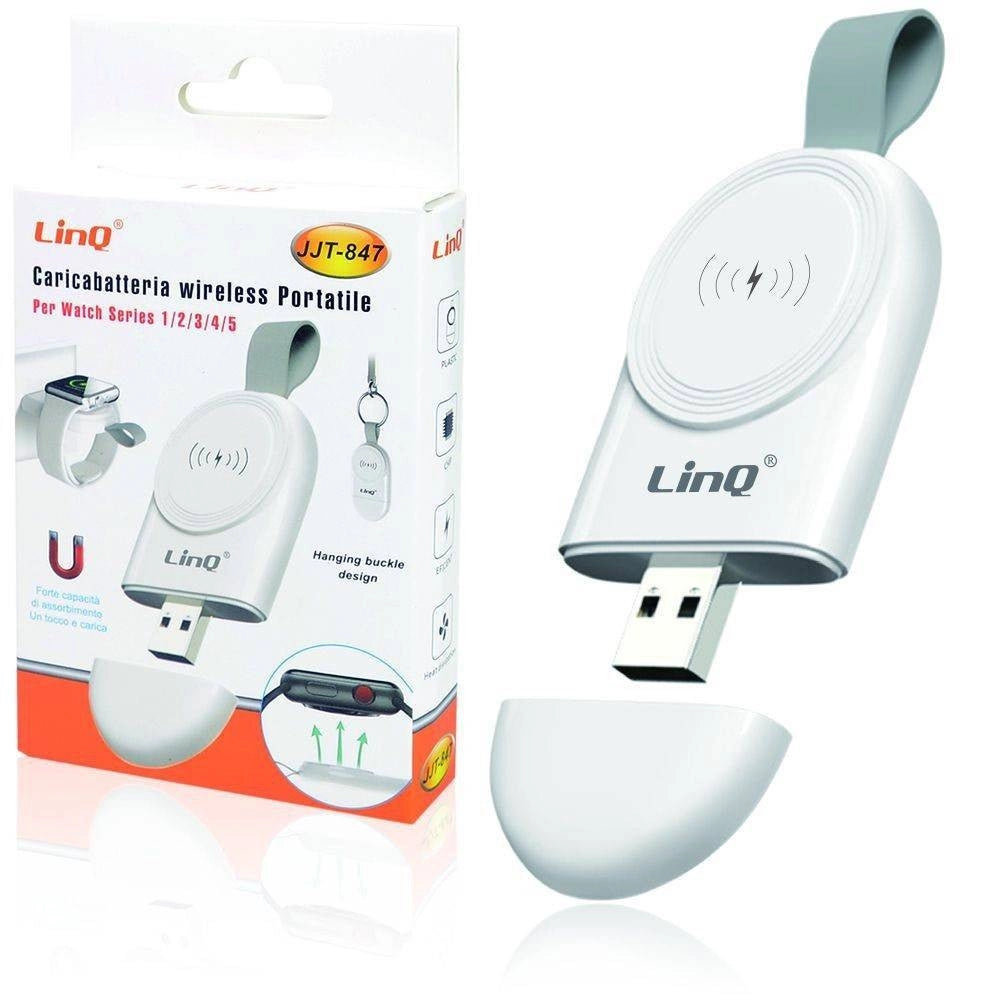 Trade Shop - Caricabatteria Wireless Portatile Magnetico Usb Per Watch 1 2 3 4 5 2a Jjt-847 -
