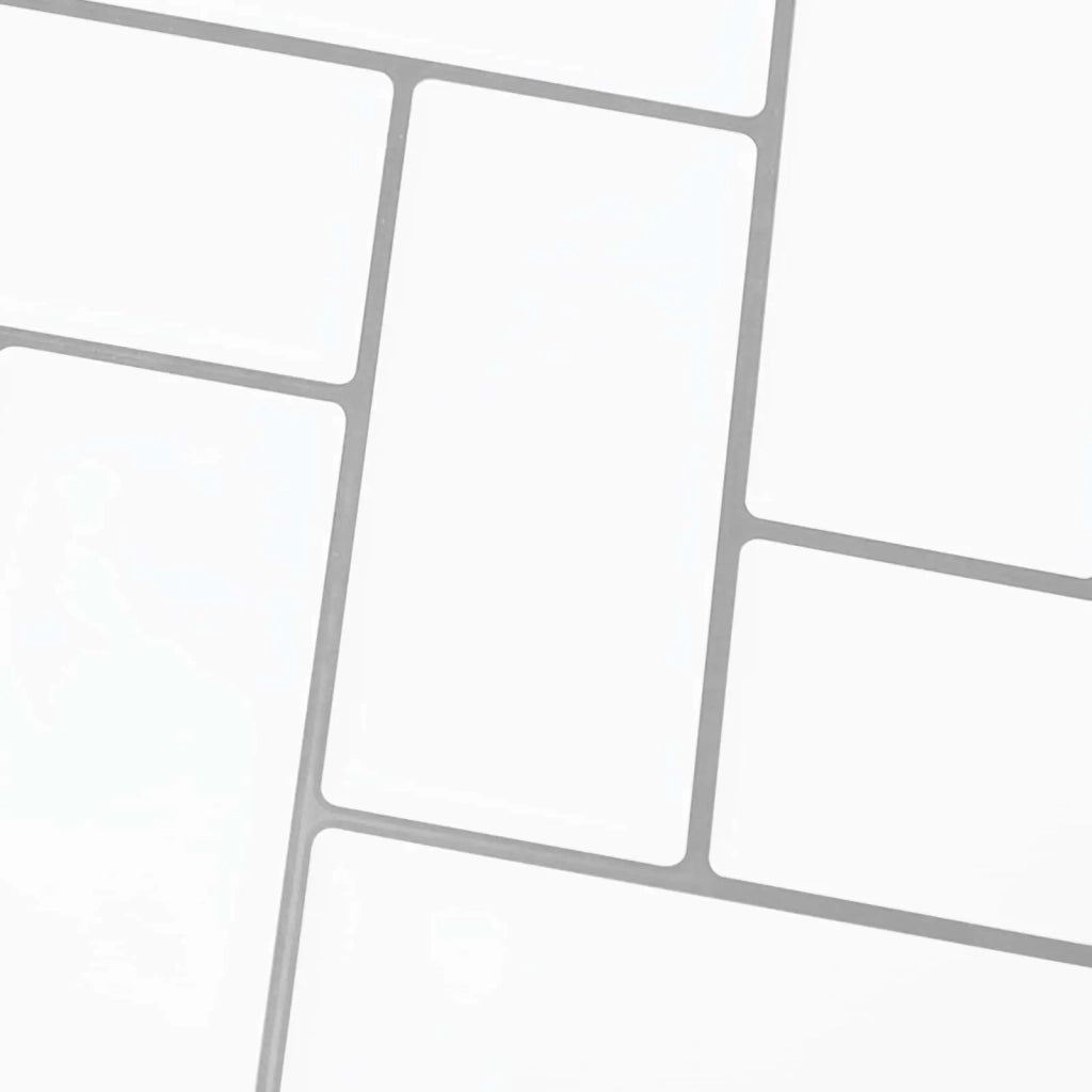 Piastrella a Spina di Pesce 10 pcs Bianco e Grigio 30 x 30 cm