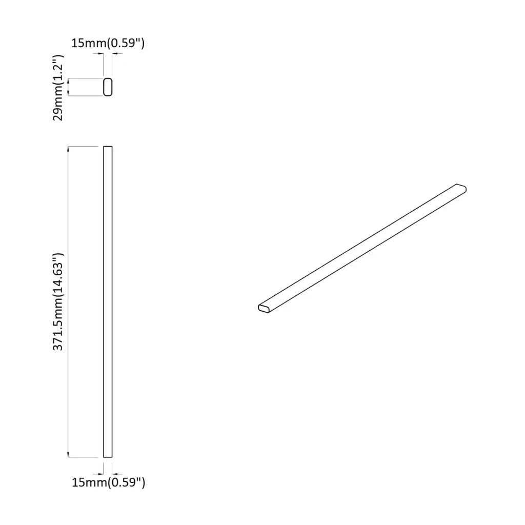 Asta per armadio 2 pz Argento 372 x 15 x 29 mm CFW7132514