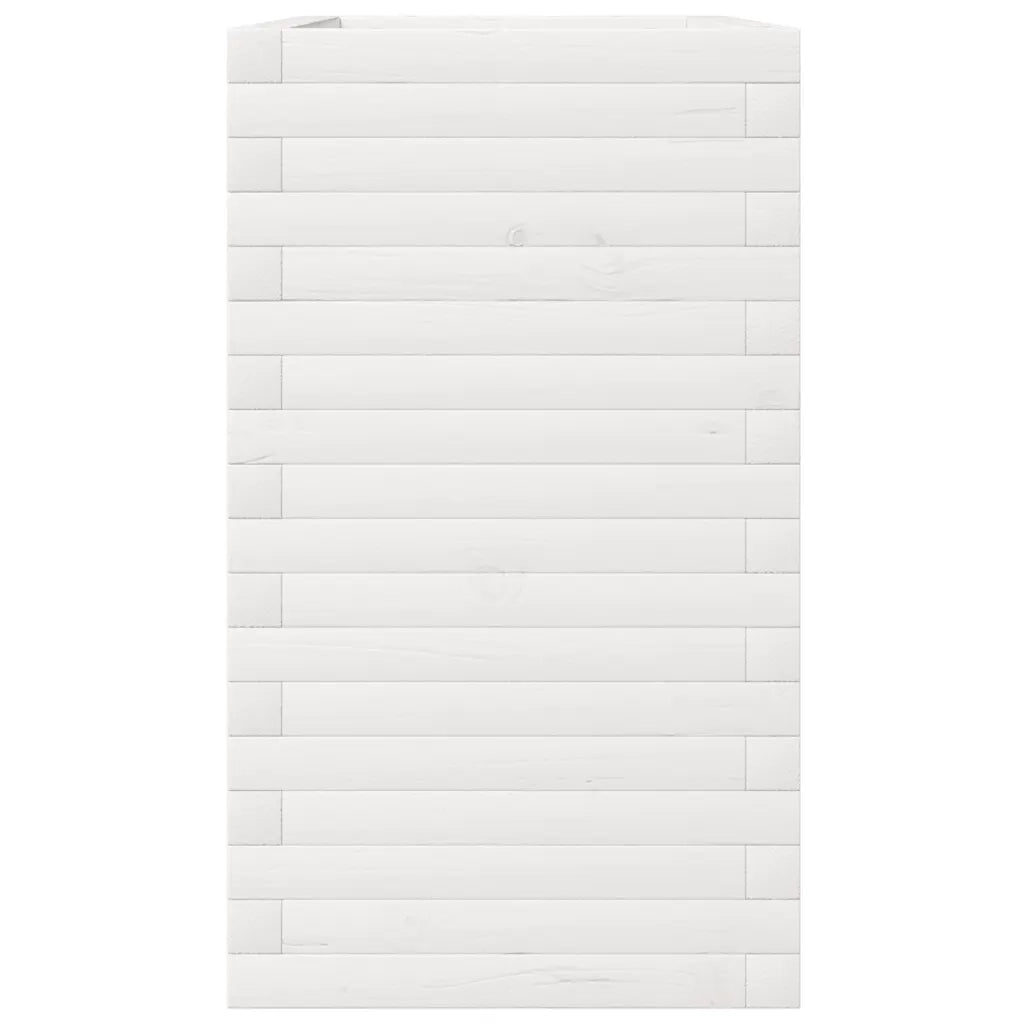 Fioriera da Giardino Bianca 90x40x72,5cm Legno Massello di Pino 3282595