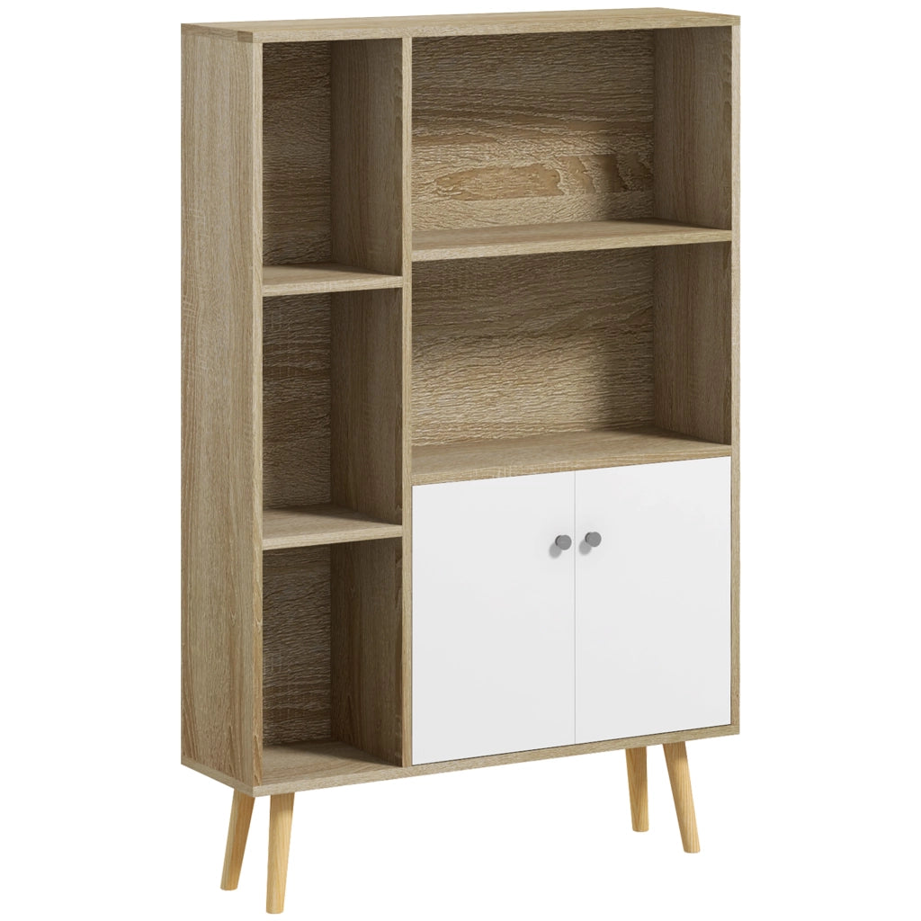 Libreria scandinava ¨C zephmum ¨C bianco 5 ripiani 80x24x123 cm