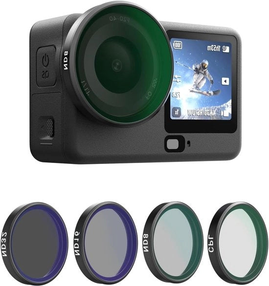 Set di Filtro ND CPL per Osmo Action 6 - 4 pezzi ND8 ND16 ND32, Filtro di polarizzazione, Filtro di neutralità di densità, Vetro ottico HD, Multi-trattato, Accessori creativi per fotografia attiva