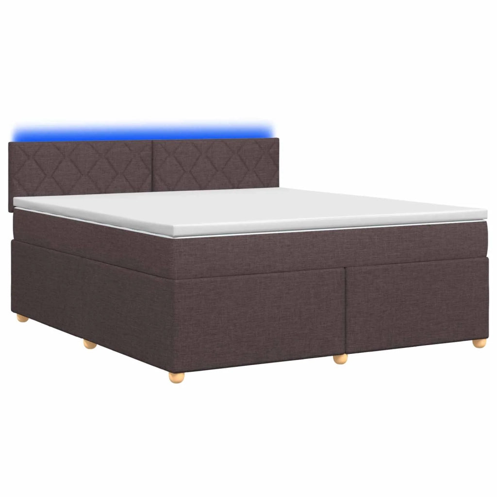 Letto box spring con materasso Marrone Scuro 140 x 190 cm 3452425