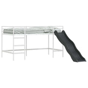 Letto loft per Bambini | Letto Infantile | Lettino con scivolo Bianco e Antracite