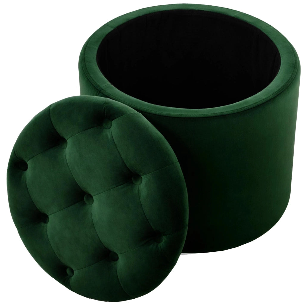 Pouf Contenitore Pantin In Velluto verde