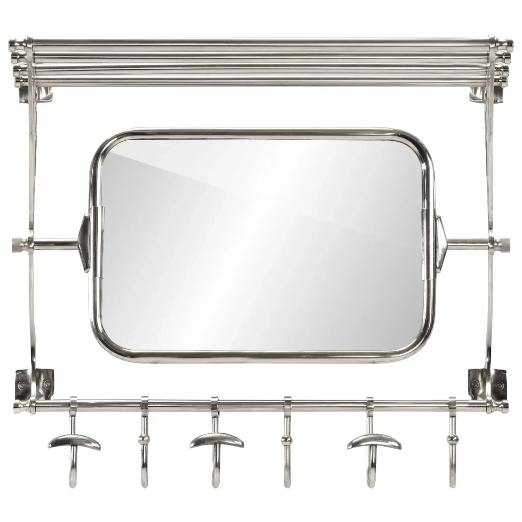 Portapacchi con Appendiabiti e Specchio a Parete in Alluminio CFW5306511