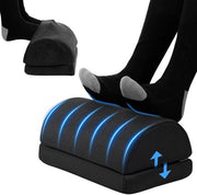 Voetenbanketto sotto il tavolo da lavoro, con regolazione di altezza, banco per i piedi ergonomico, banco per i piedi per l'ufficio domestico, comprensivo di coperture in due diverse densità di tessuto (nero)