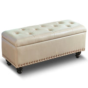 Panca Contenitore in Similpelle Cassapanca Capiente Beige