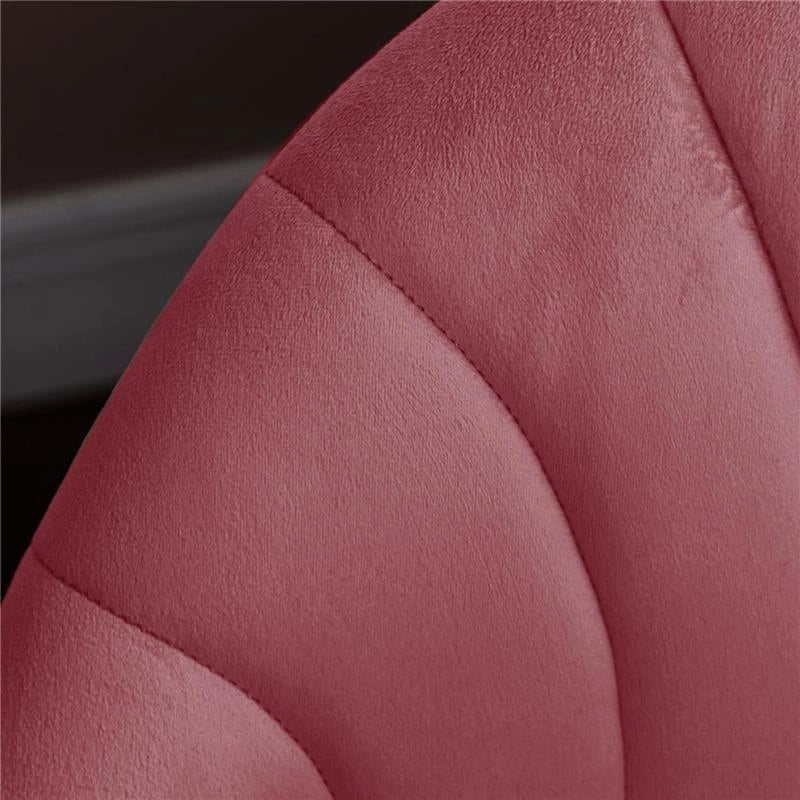 SET 2 SEDIE DA PRANZO IN VELLUTO IMBOTTITE CON GAMBE IN METALLO, ROSSO